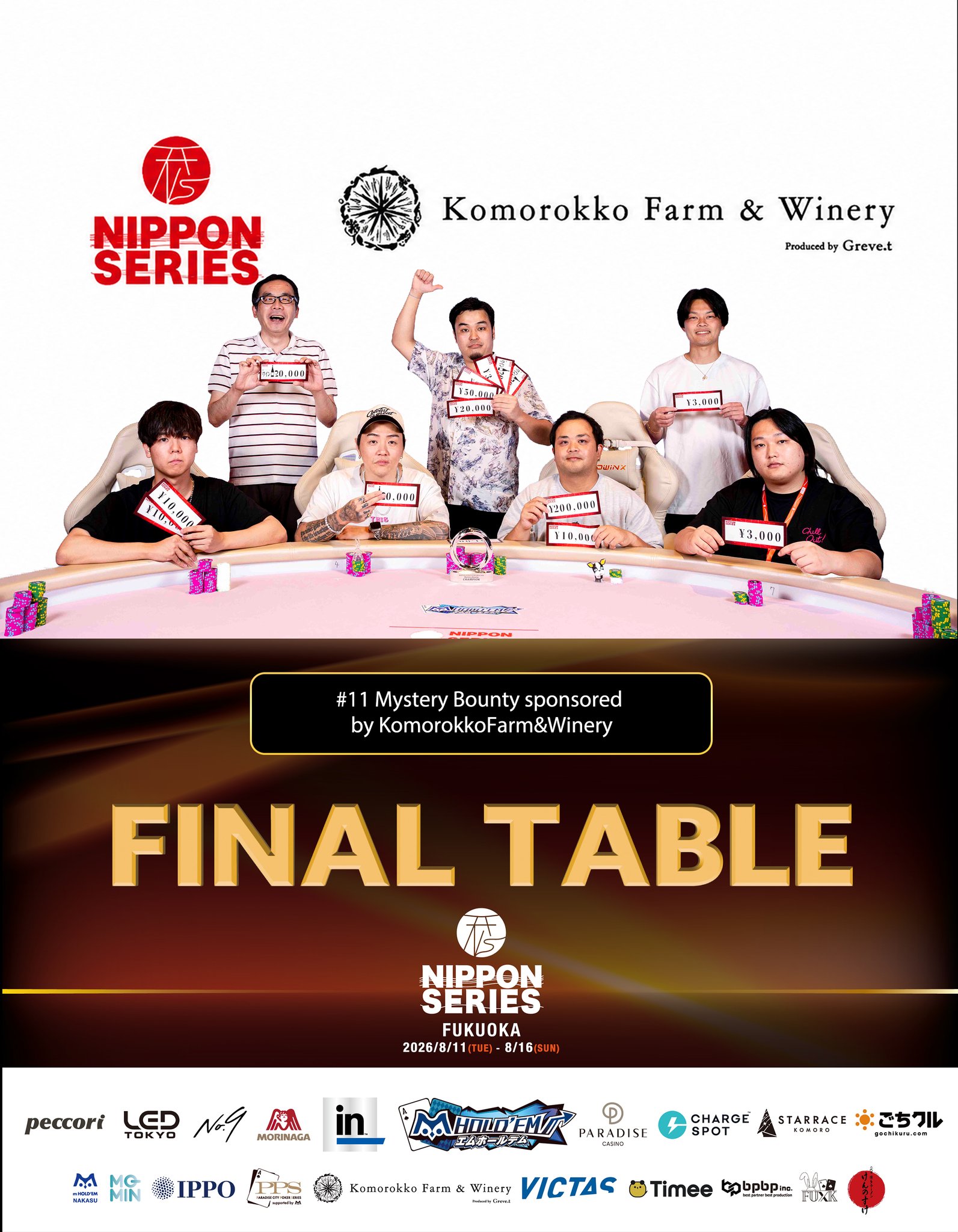 #11 Mystery Bounty ファイナルテーブルの記念写真